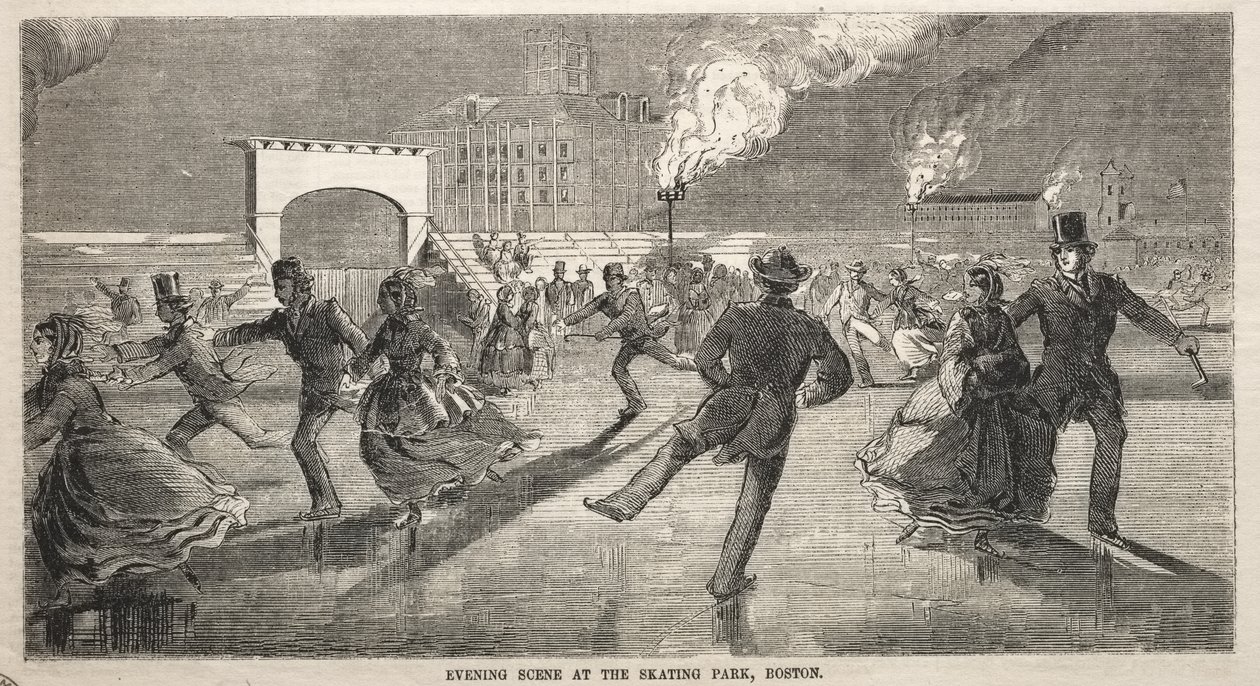 Večerní scéna ve skateparku v Bostonu od Winslow Homer