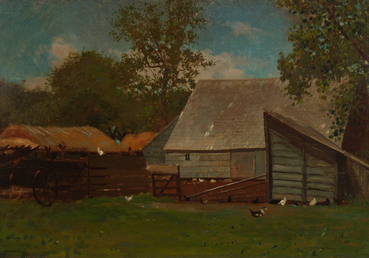 Dvůr s kachnami a slepicemi, 1872-73. od Winslow Homer