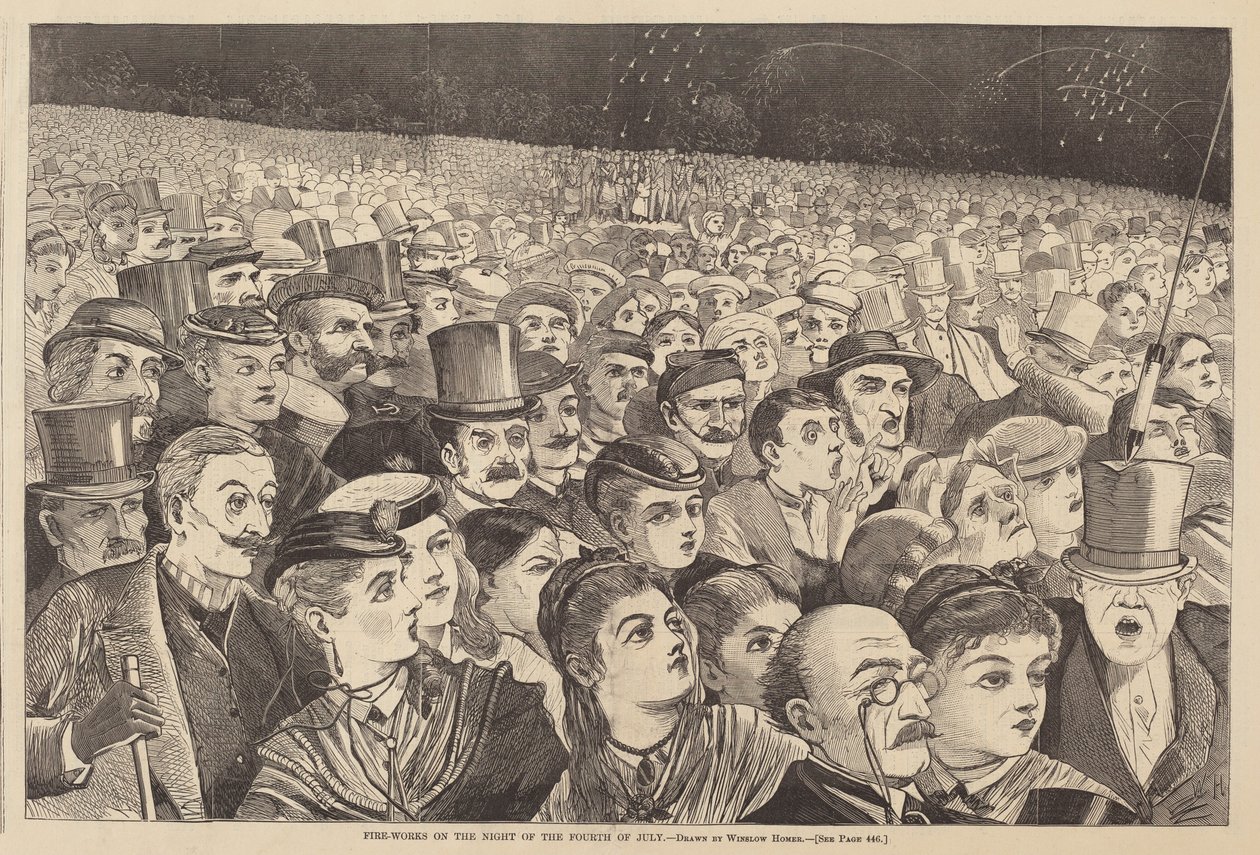 Fire-Works v noci čtvrtého července, publikoval 1868. od Winslow Homer