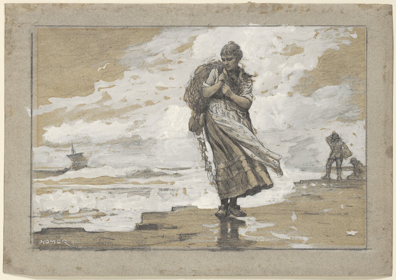 Rybářská dívka se sítí od Winslow Homer