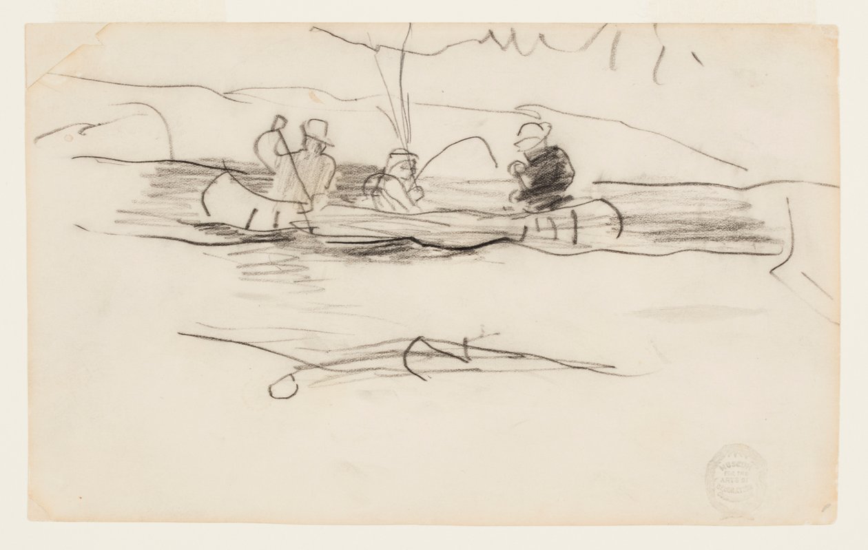 Rybář a dva další muži v kánoi od Winslow Homer