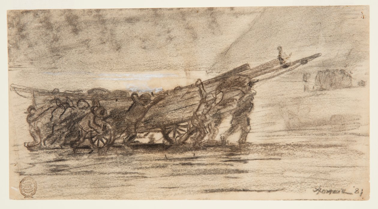 Rybáři na pláži, Cullercoats, Anglie od Winslow Homer