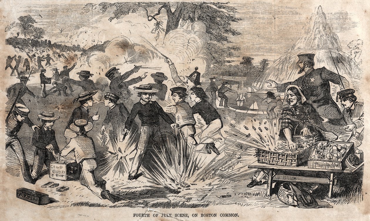 Scéna ze Dne nezávislosti na Boston Common od Winslow Homer