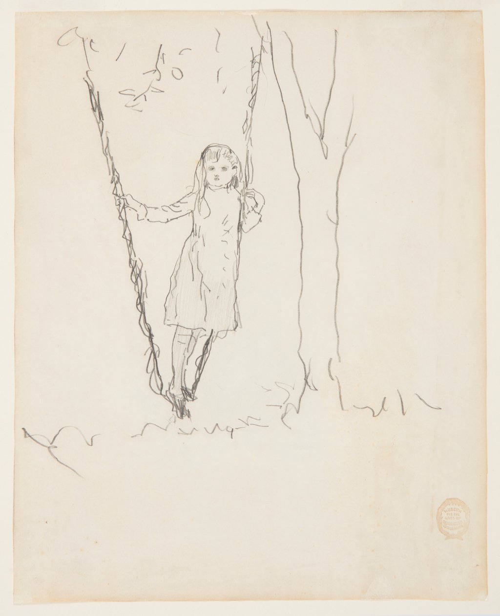Dívka stojící na houpačce od Winslow Homer