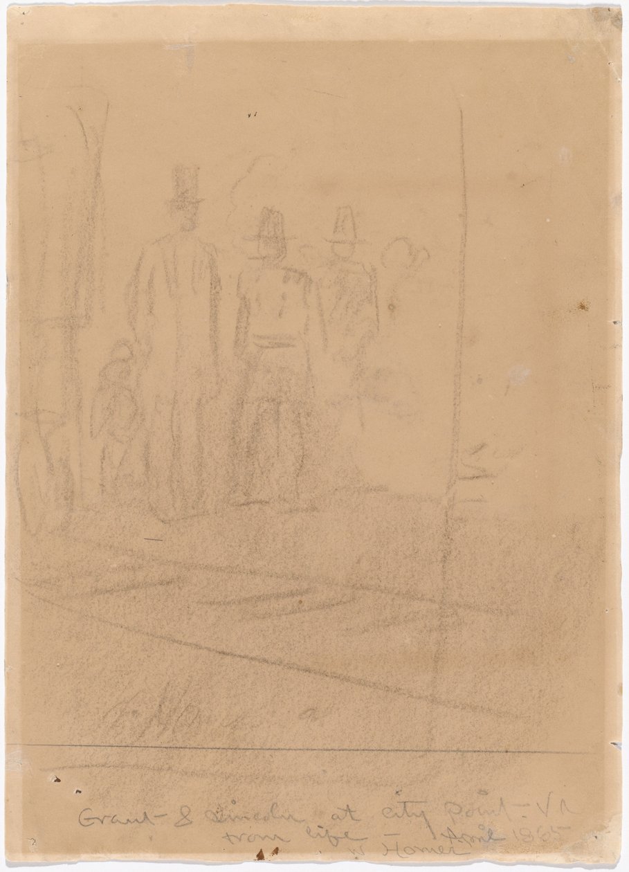Grant a Lincoln v City Point, Virginia [recto], 1865. od Winslow Homer