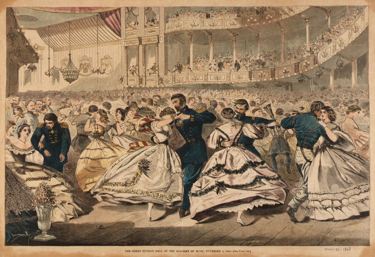 Velký ruský ples na Hudební akademii - 5. listopadu 1863 od Winslow Homer