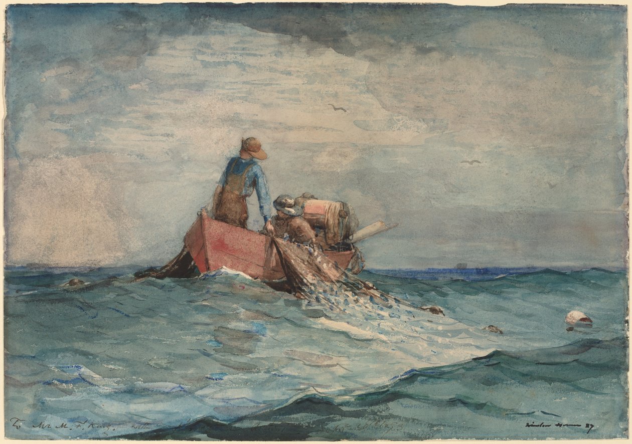 Vytahování sítí od Winslow Homer