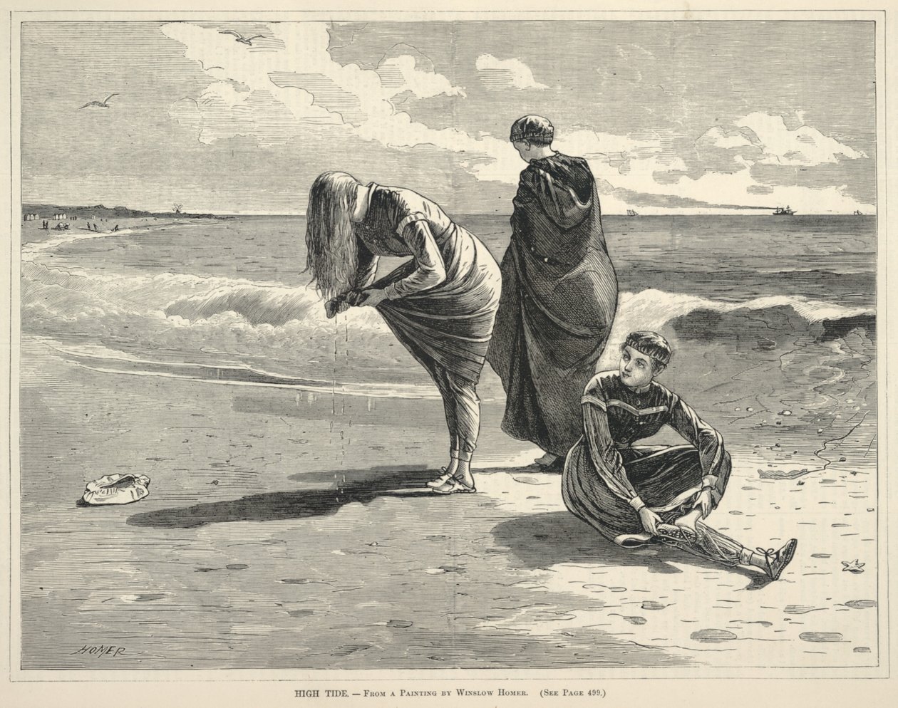 Příliv, z Every Saturday: An Illustrated Journal of Choice Reading, 6. srpna 1870 od Winslow Homer