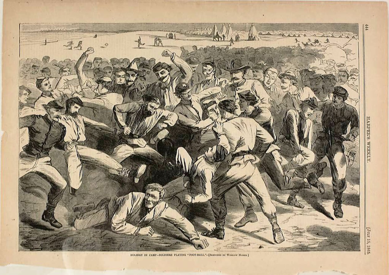 Dovolená v táboře - vojáci hrají "Foot-Ball" od Winslow Homer