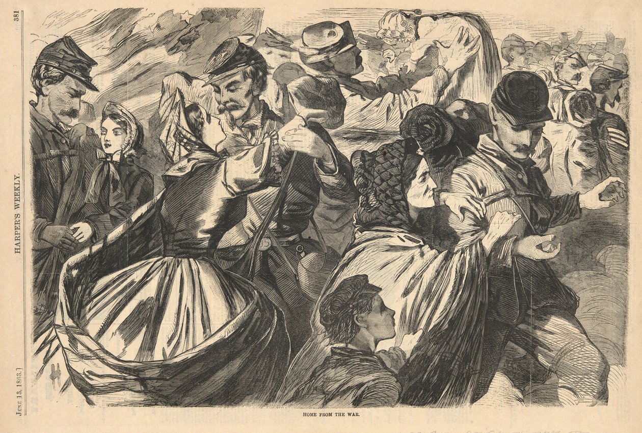 Domov z války, z Harper od Winslow Homer