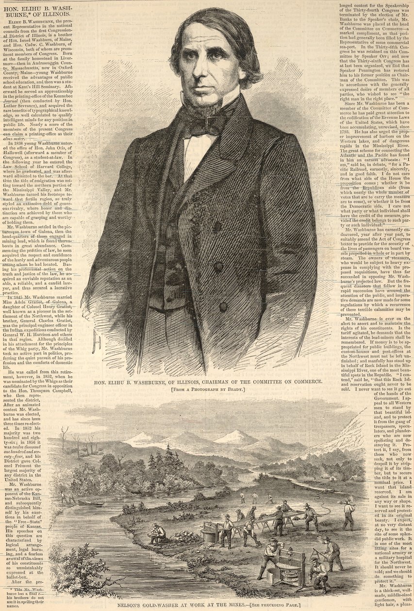 Ctihodný Elihu B. Washburne z Illinois, předseda obchodního výboru, z Harper