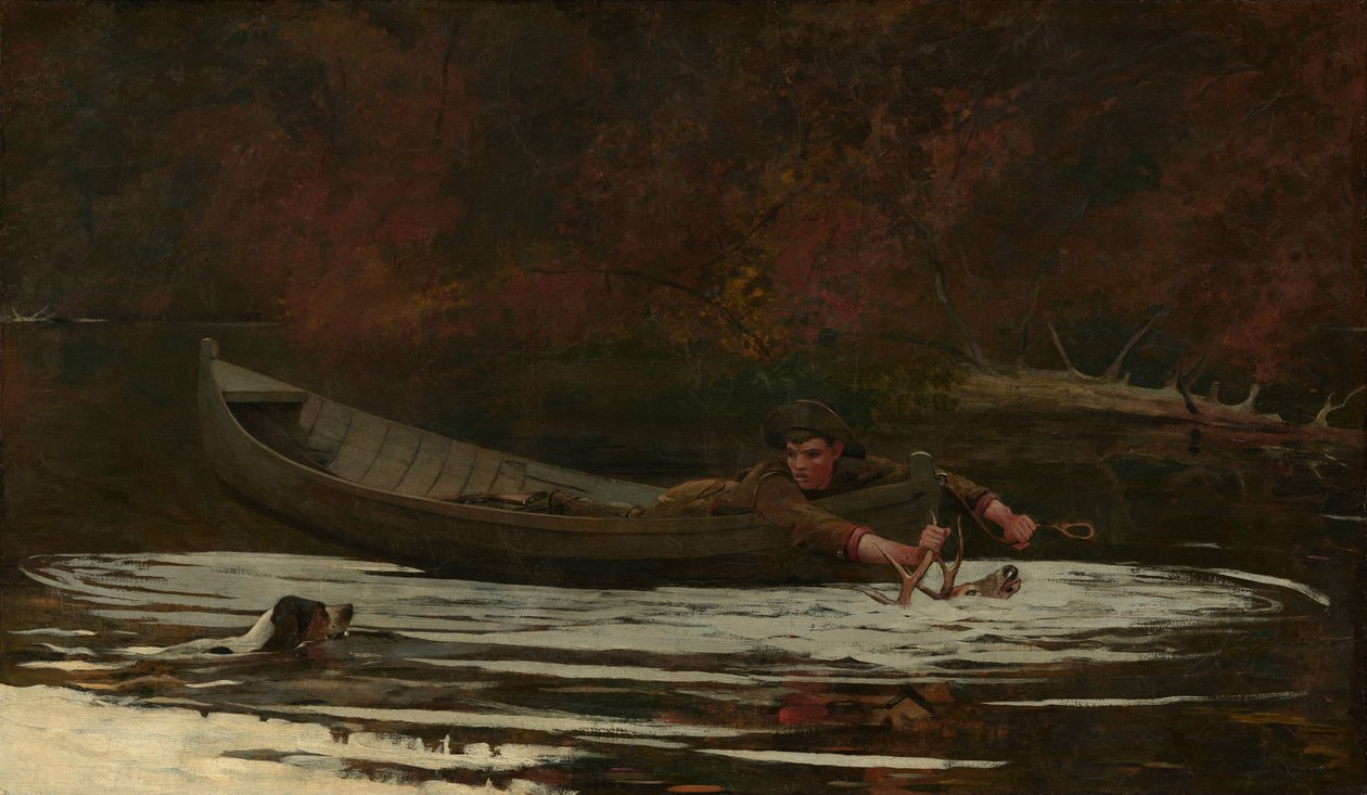 Lovecký pes a lovec od Winslow Homer