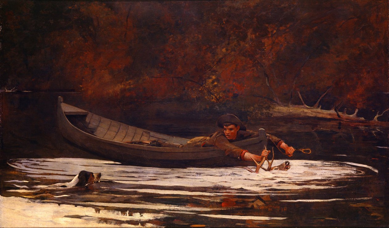 Pes a lovec od Winslow Homer