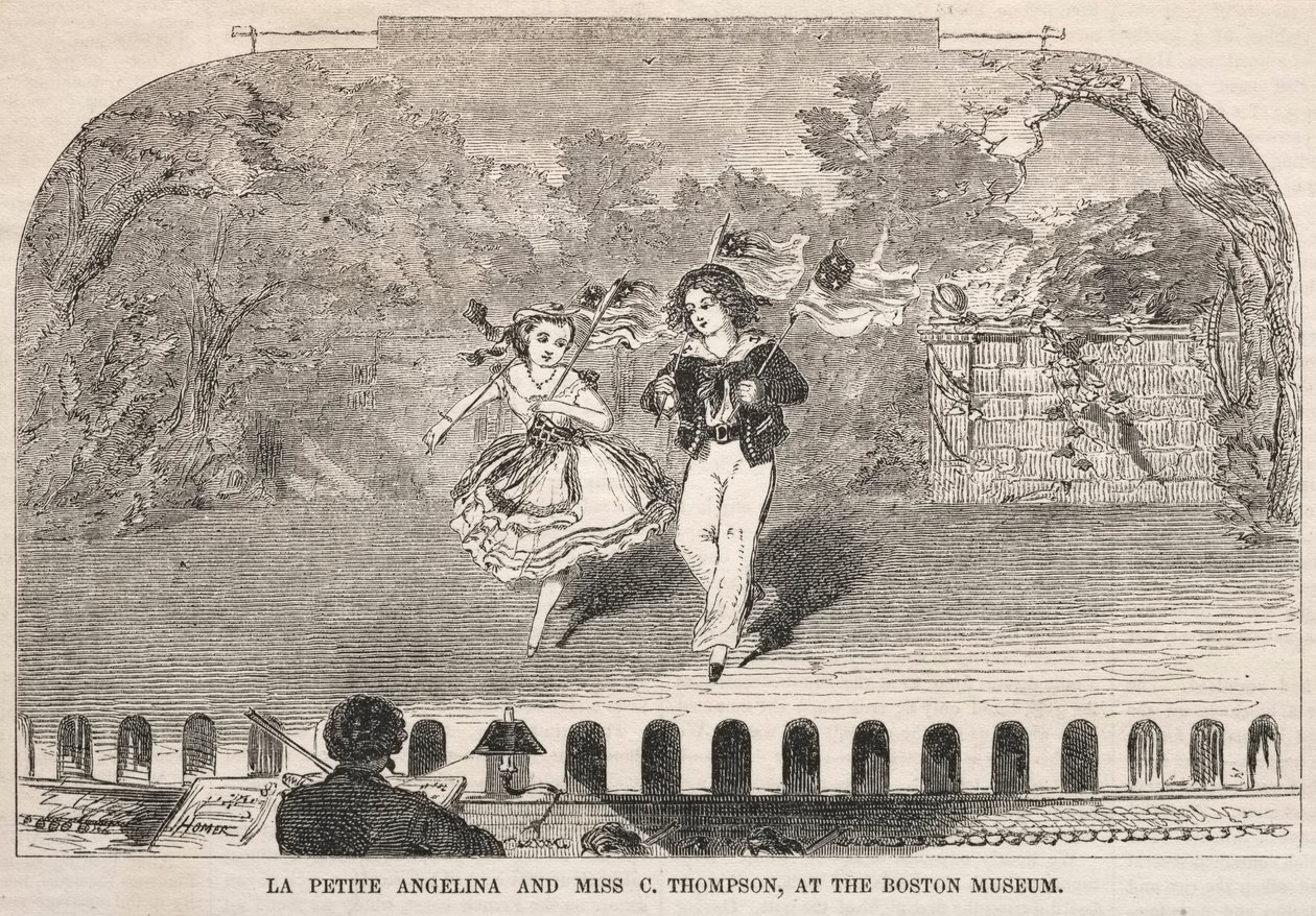 La Petite Angelina a slečna C. Thompson, v Bostonském muzeu, 1859. od Winslow Homer