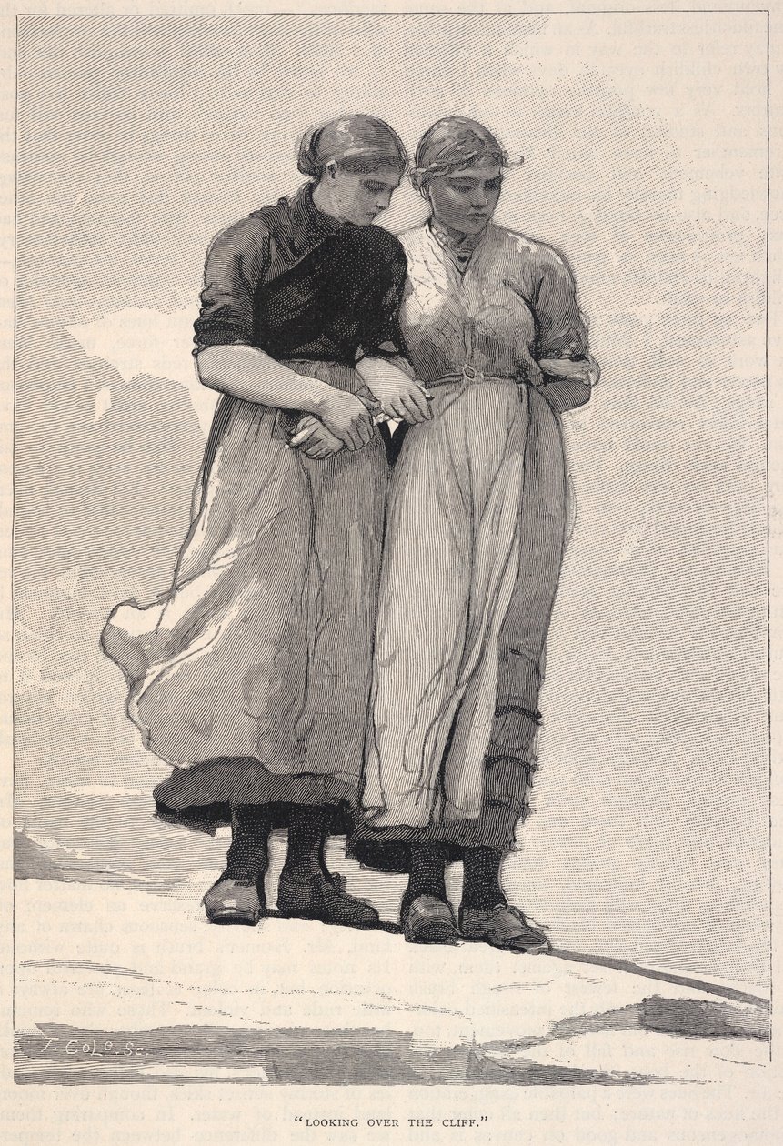 Pohled přes útes, z časopisu The Century Magazine, listopad 1883 od Winslow Homer