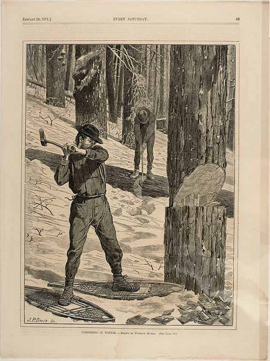 Těžba dřeva v zimě od Winslow Homer