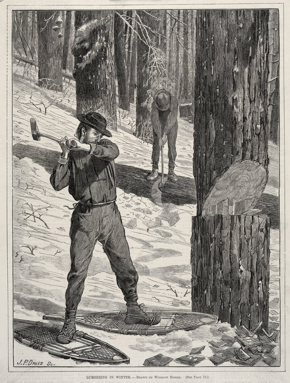Těžba dřeva v zimě od Winslow Homer