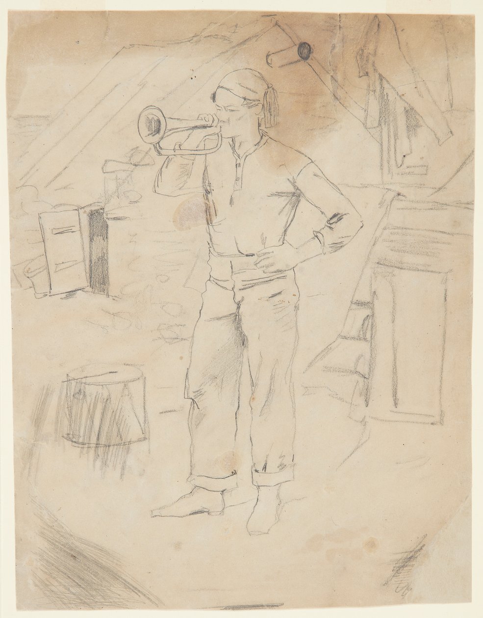 Muž na sobě čepici Zouave od Winslow Homer