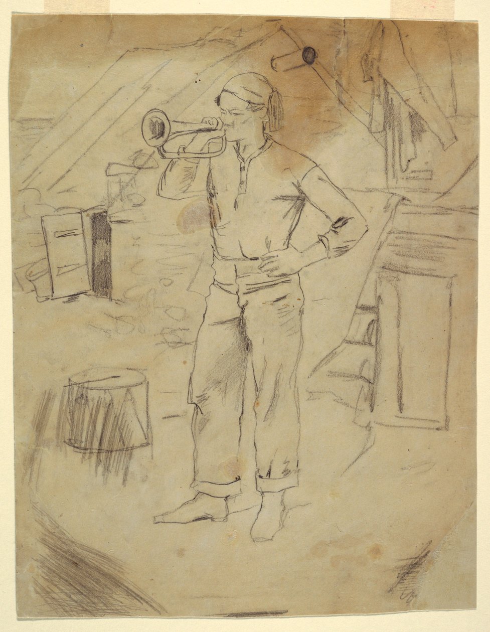 Muž, který nosí Zouaveovu čepici od Winslow Homer