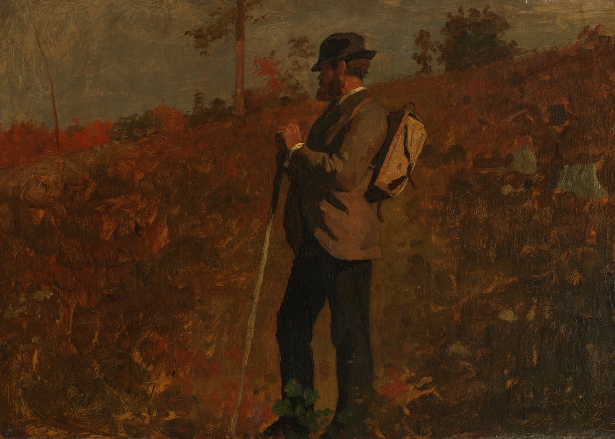 Muž s batohem od Winslow Homer