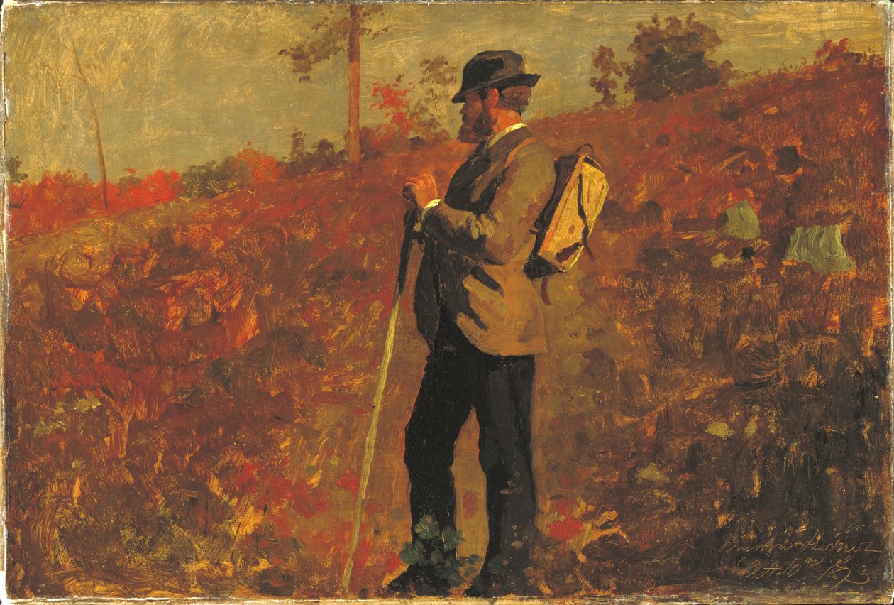 Muž s batohem od Winslow Homer