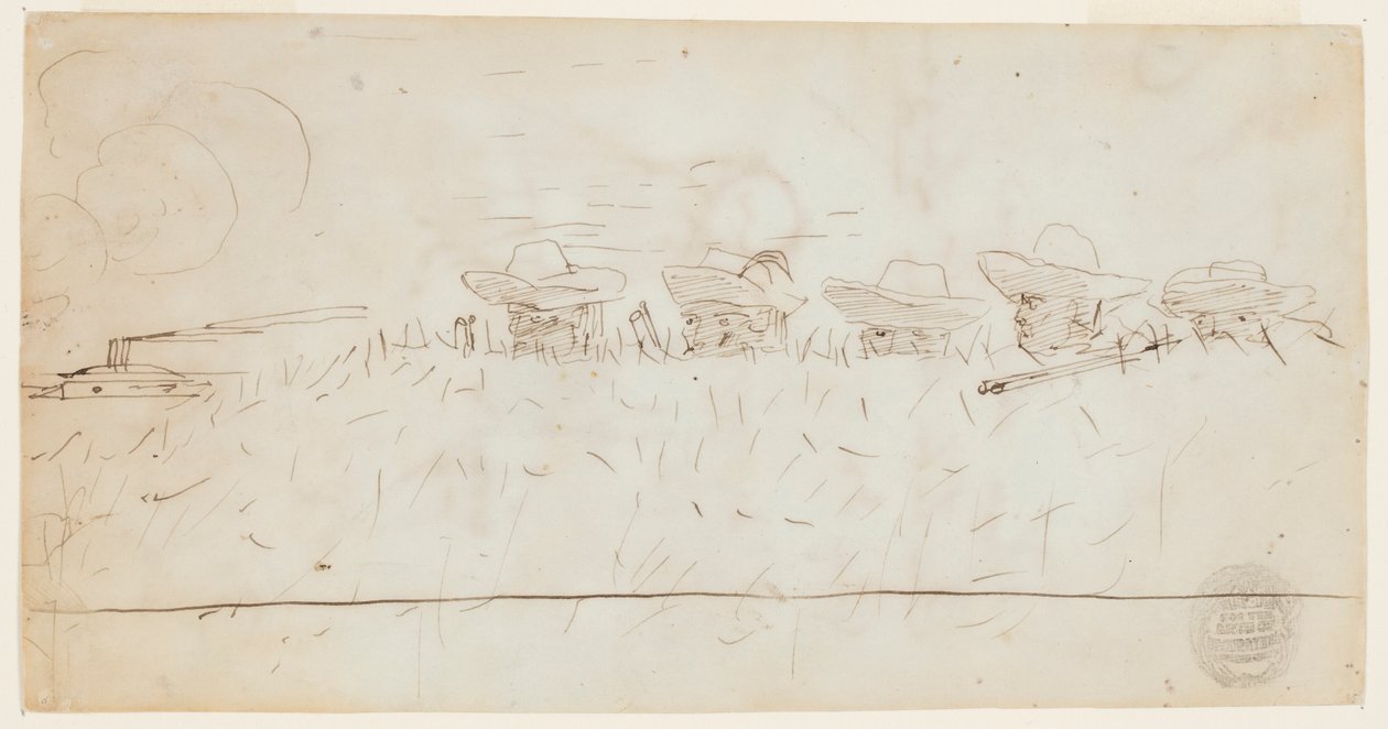 Muži Při Pohledu Přes Zemní Práce od Winslow Homer