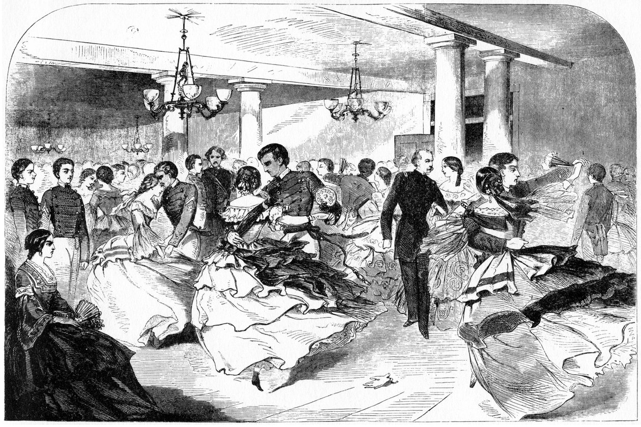 Vojenská akademie, The Hop, Cozzens Hotel, 1859. od Winslow Homer
