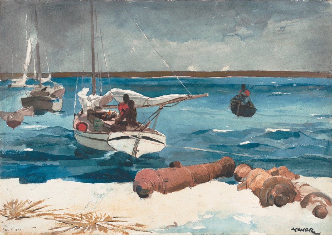Nassau, 1899 (wc a grafit na špinavě bílém tkaném papíře) od Winslow Homer