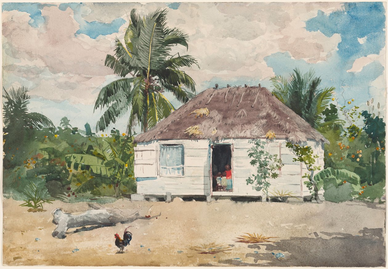 Domorodá chýše v Nassau od Winslow Homer
