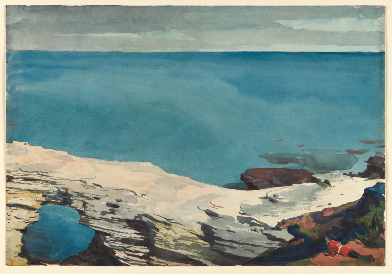Přírodní most, Bermudy, asi 1901 (akvarel) od Winslow Homer