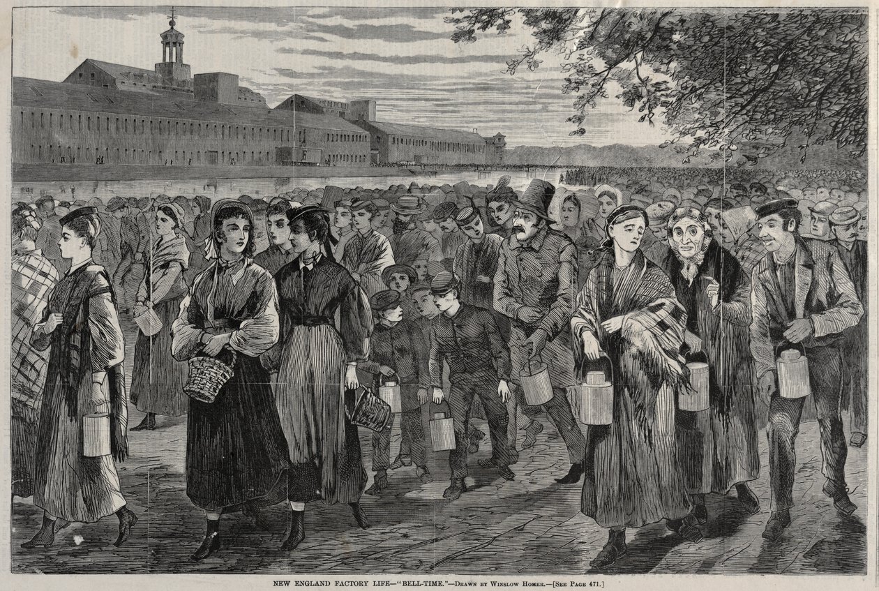 Život továrny New England - Bell-Time, 1868. od Winslow Homer