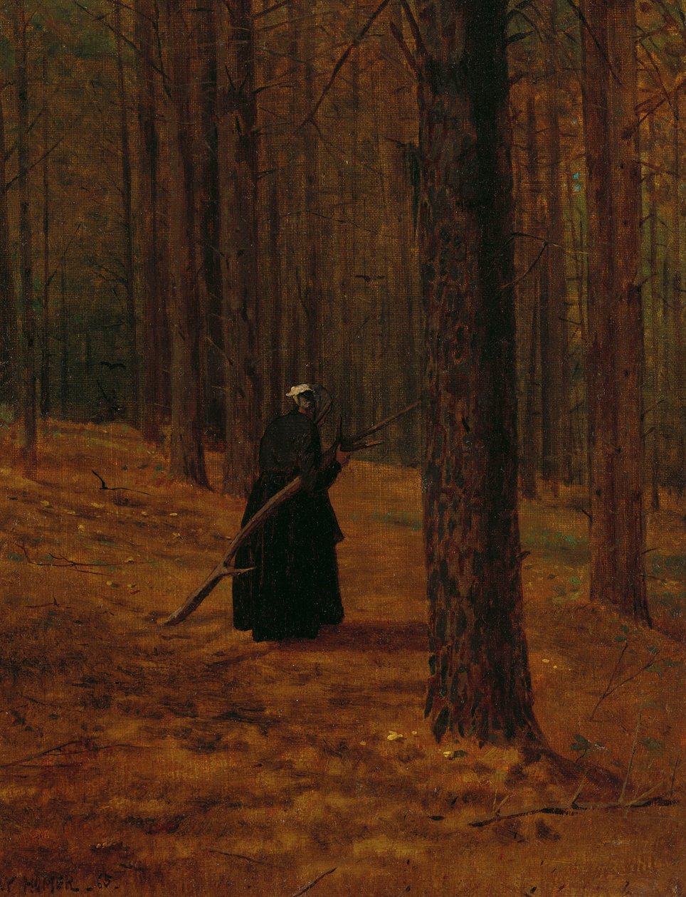 Stará žena shromažďující štětec, 1865 od Winslow Homer