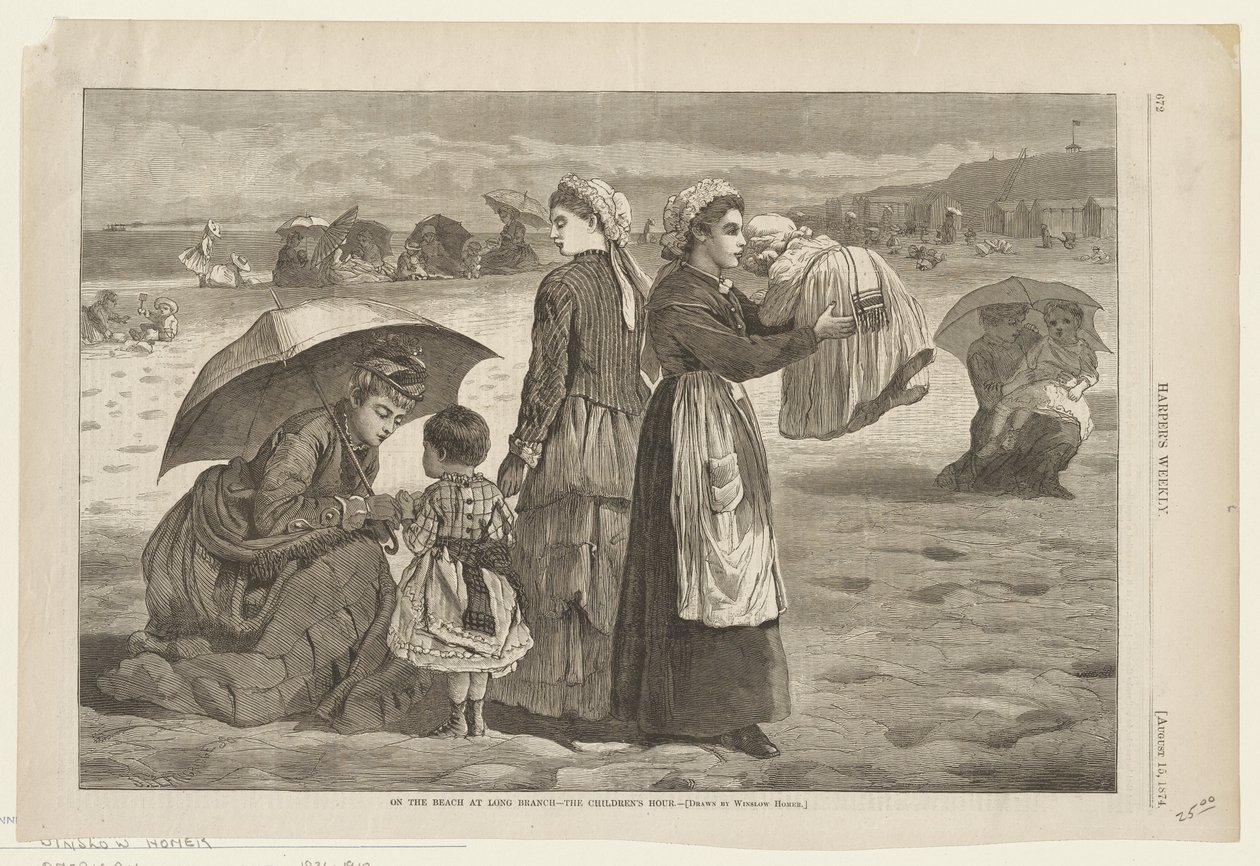 Na pláži v Long Branch - Dětská hodina od Winslow Homer