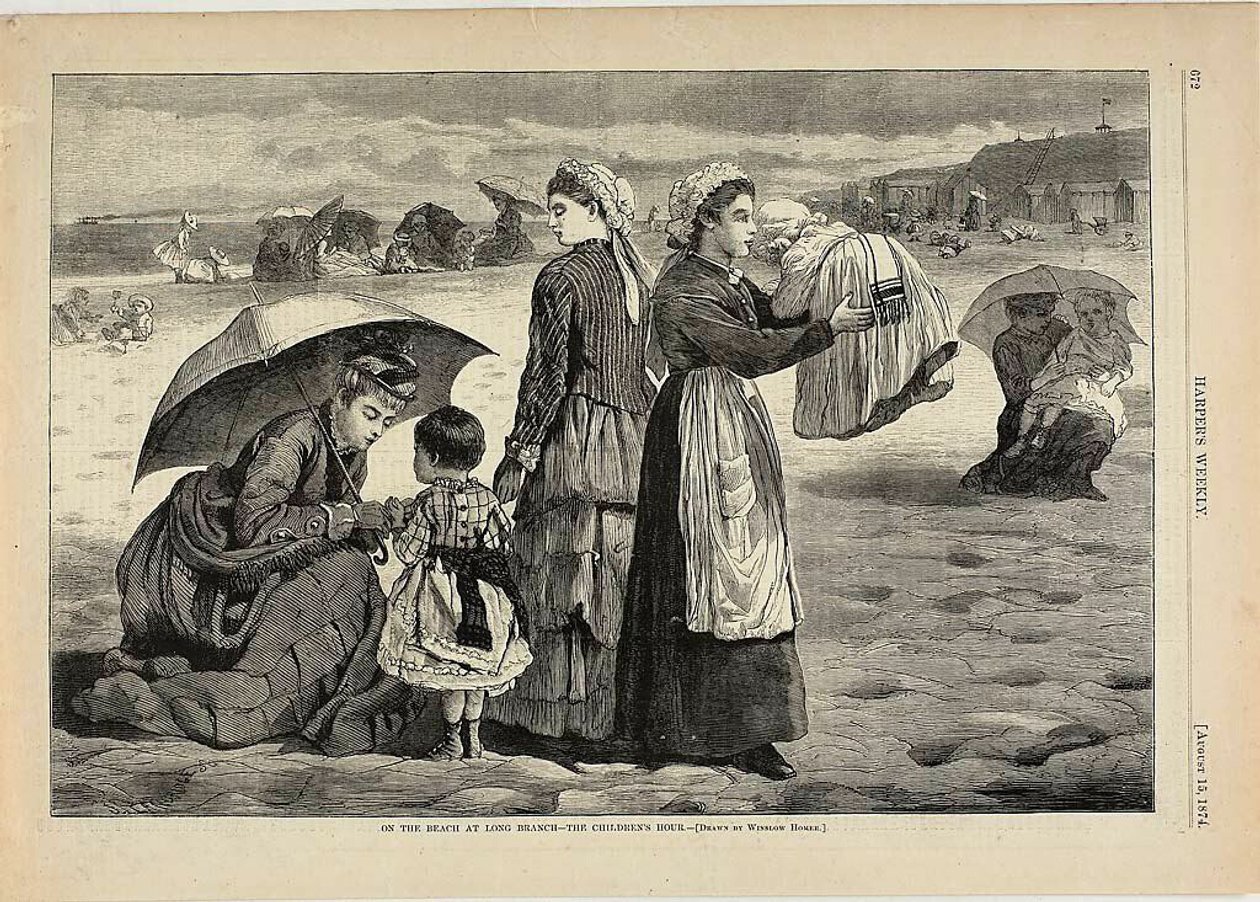 Na pláži v Long Branch - Hodina pro děti od Winslow Homer