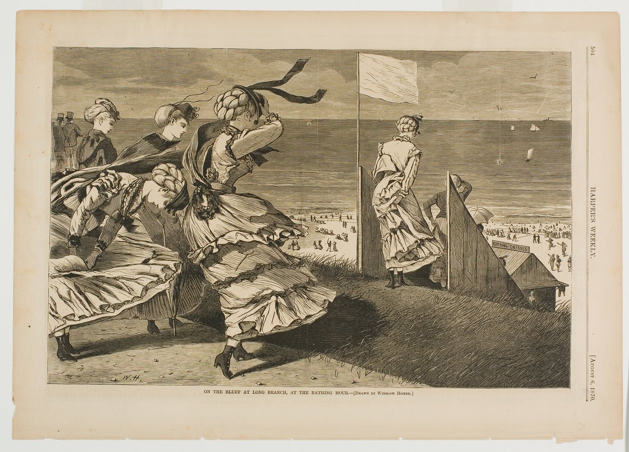 Na útesu v Long Branch, v hodině koupání od Winslow Homer