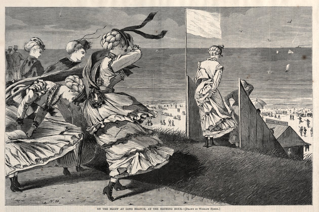 Na útesu v Long Branch, v době koupání od Winslow Homer