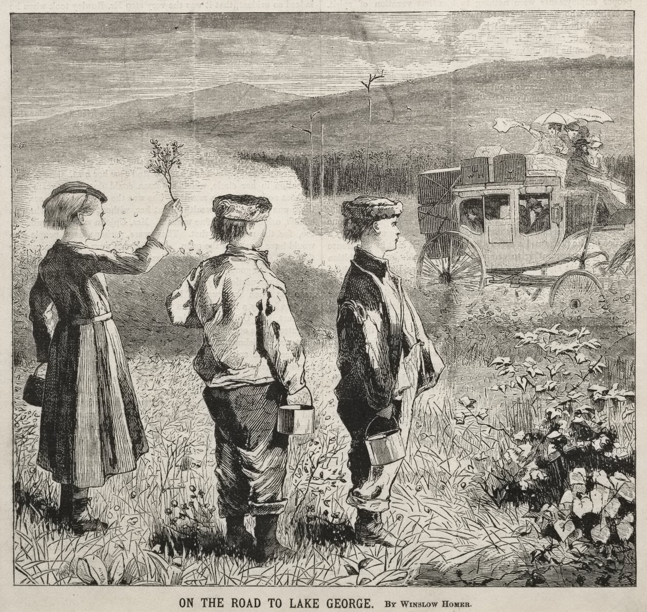 Na cestě k jezeru George od Winslow Homer