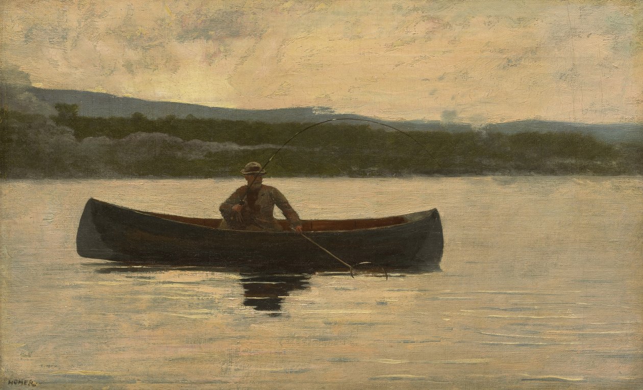 Playing a Fish, 1875, přepracováno v 90. letech 19. století od Winslow Homer