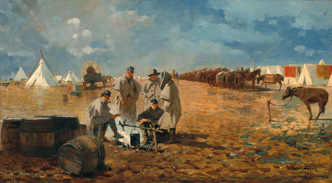 Deštivý den v táboře, 1871. od Winslow Homer