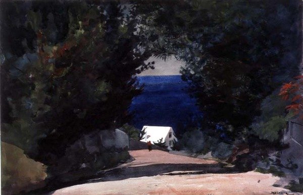 Road in Bermuda, c.1899-1901 (akvarel přes tužku na papíře) od Winslow Homer
