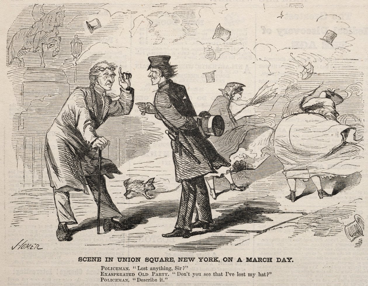 Scéna na náměstí Union Square v New Yorku v březnový den od Winslow Homer