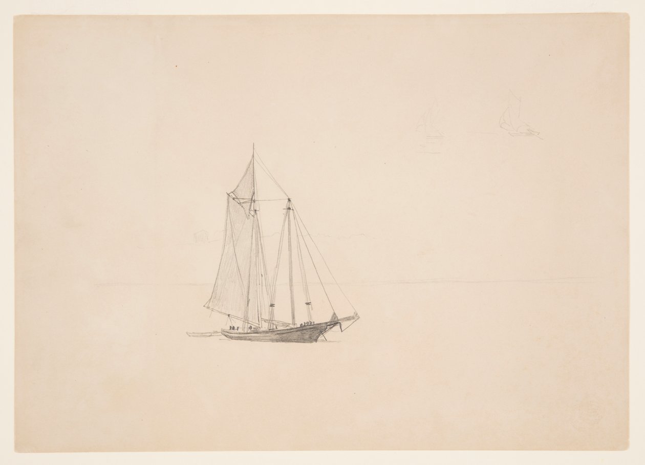 Škuner s Dinghym od Winslow Homer