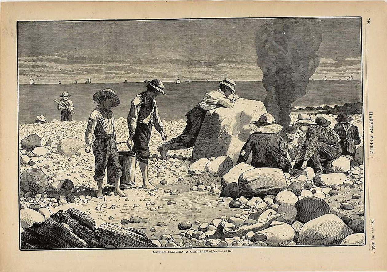 Náčrtky z mořského pobřeží - Clam Bake od Winslow Homer