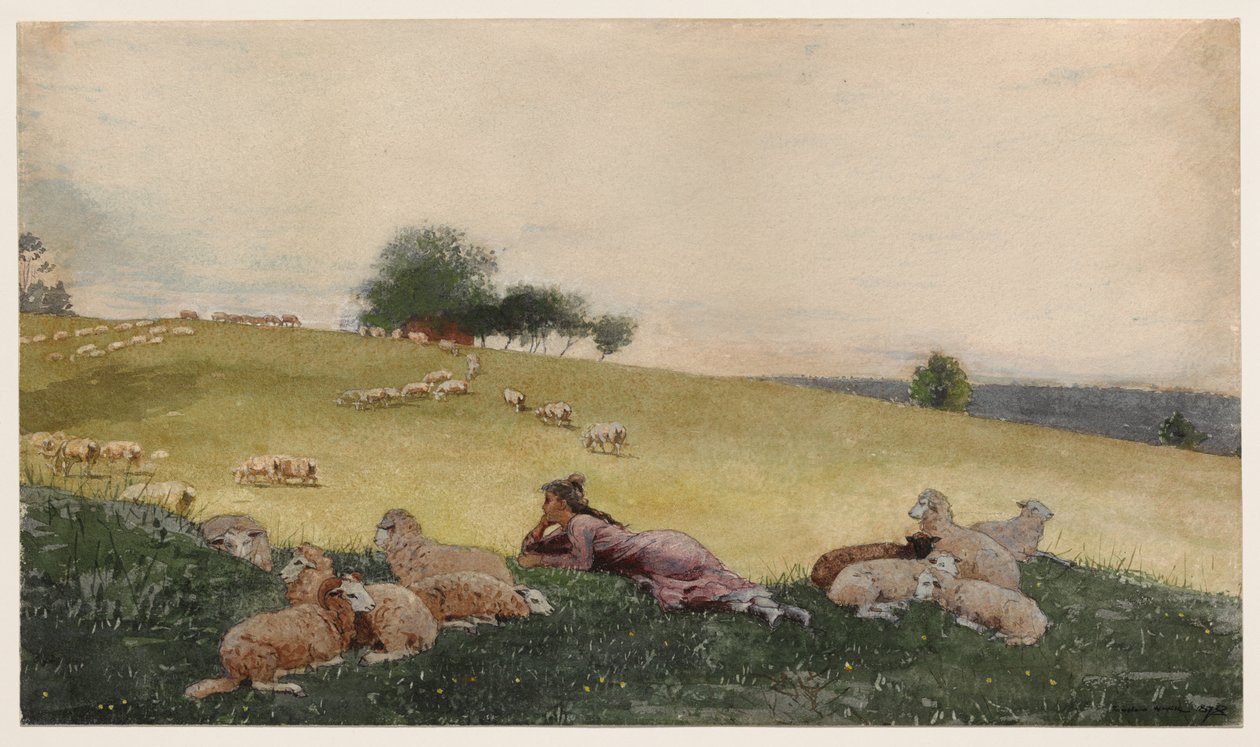 Pastýřka z farmy Houghton od Winslow Homer