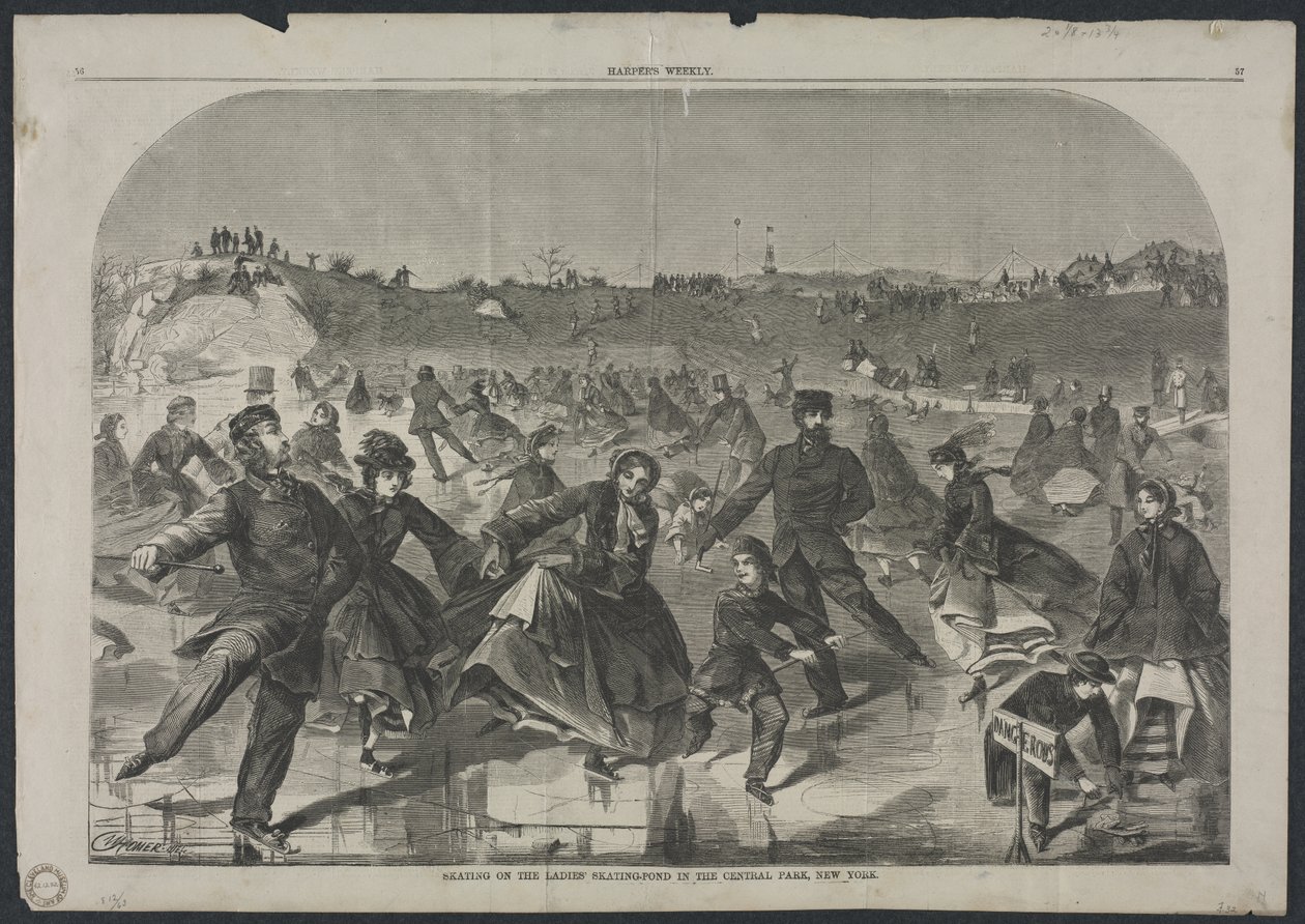 Bruslení na dámském kluzišti v Central Parku v New Yorku od Winslow Homer