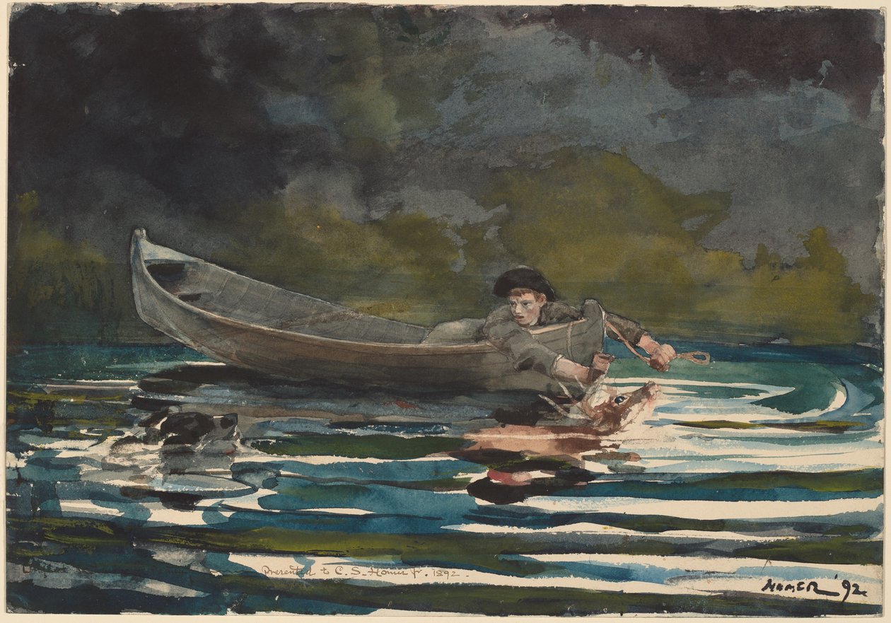 Náčrt pro "Hound and Hunter" od Winslow Homer