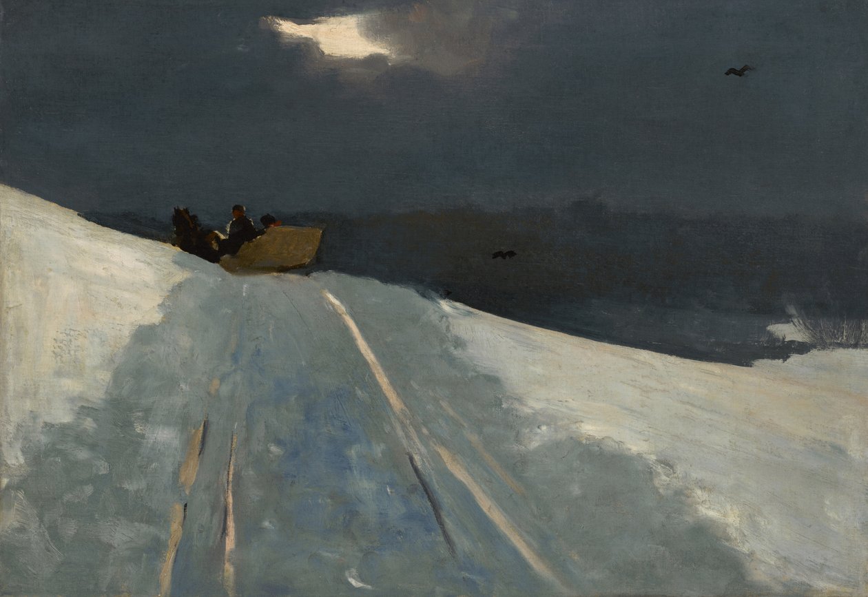 Jízda na saních, kolem 1890-95 od Winslow Homer