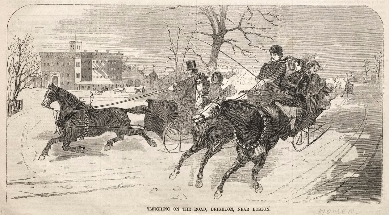Sáňkování na silnici, Brighton, poblíž Bostonu, 1859. od Winslow Homer