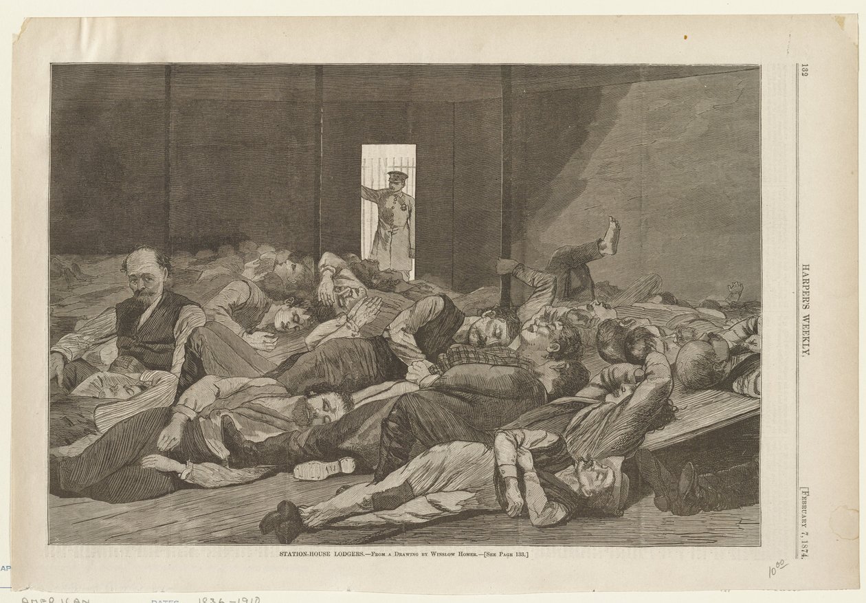 Nocležníci na nádraží od Winslow Homer