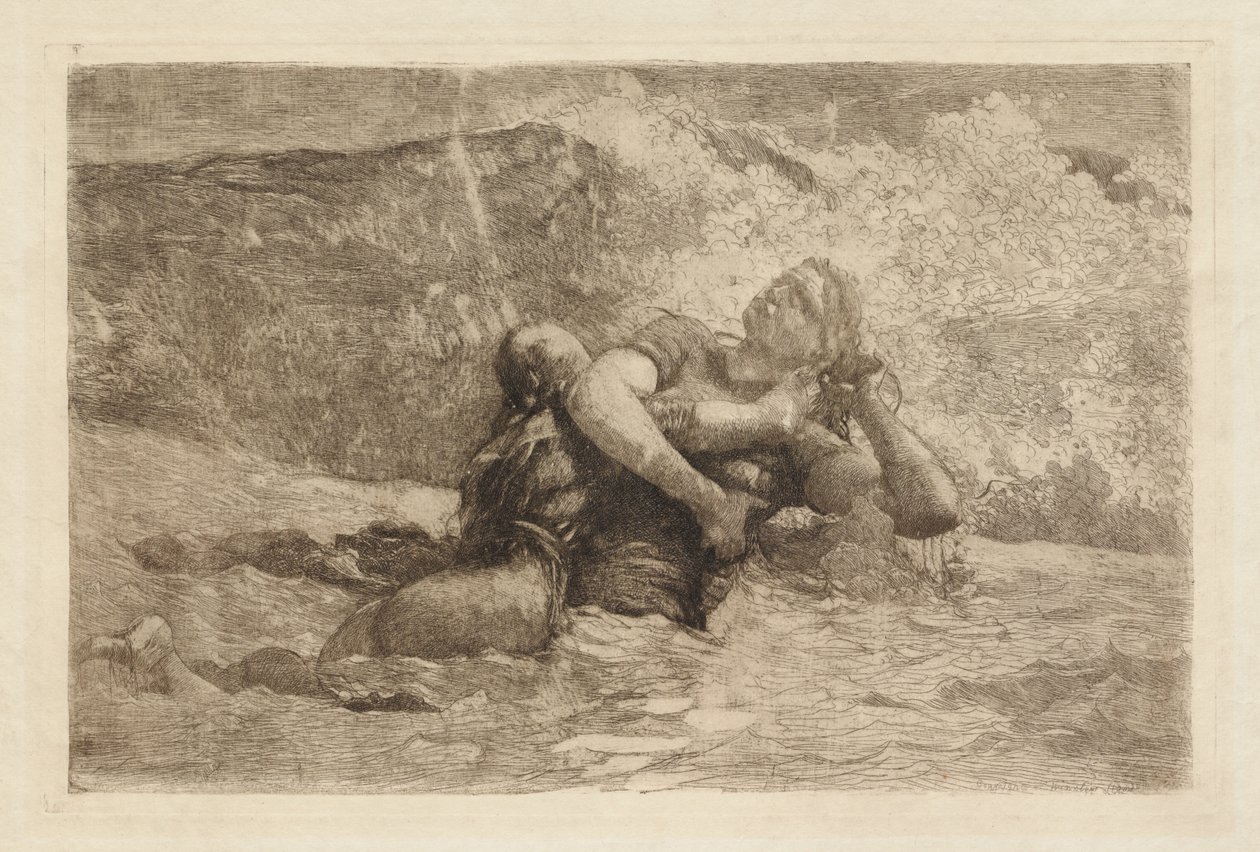 Studie pro Zpětný proud od Winslow Homer